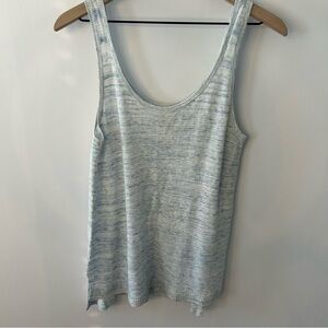 Lole Women’s Blue and White Space-Dyed Sweater Tank Top, Size Medium